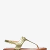 Mandy Metallic Leather T-Strap Sandal Mandy Metallic Leather T-Strap Sandal