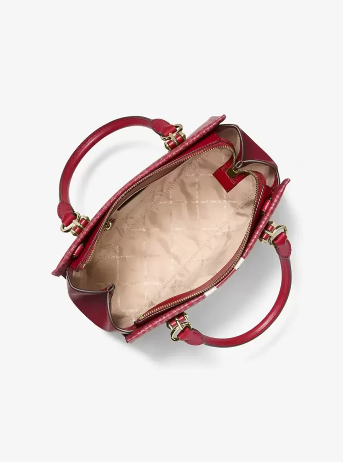 Marilyn Medium Signature Logo Stripe Satchel Marilyn Medium Signature Logo Stripe Satchel