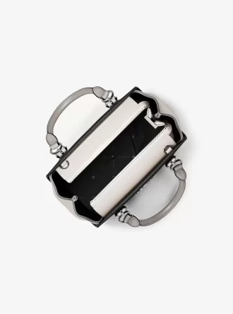 Marilyn Small Color-Block Saffiano Leather Messenger Bag