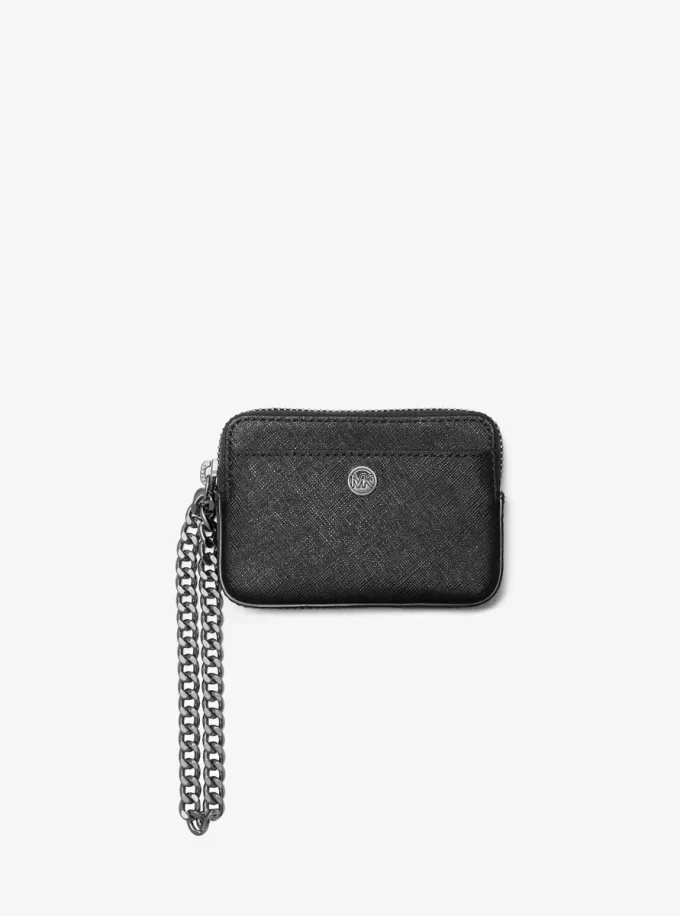 Medium Saffiano Leather Chain Card Case Medium Saffiano Leather Chain Card Case