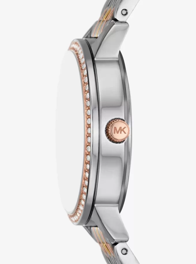 Melissa Pavé Tri-Tone Watch