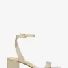 Merriam Glitter-Embellished Leather Sandal