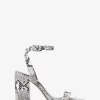 Merriam Snake Embossed Leather Block Heel Sandal