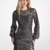 Metallic Paisley Lace Mini Dress