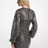 Metallic Paisley Lace Mini Dress