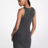 Metallic Ribbed Knit Tank Dress