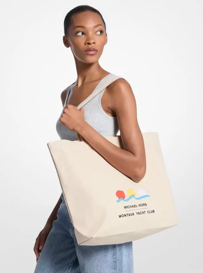 Michael Kors x Montauk Yacht Club Cotton Canvas Tote Bag Michael Kors x Montauk Yacht Club Cotton Canvas Tote Bag