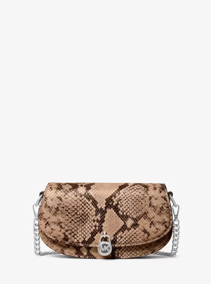 Mila Small Snake Embossed Convertible Crossbody Bag Mila Small Snake Embossed Convertible Crossbody Bag