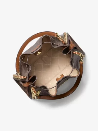 Mina Large Signature Logo Chain Shoulder Bag Mina Large Signature Logo Chain Shoulder Bag