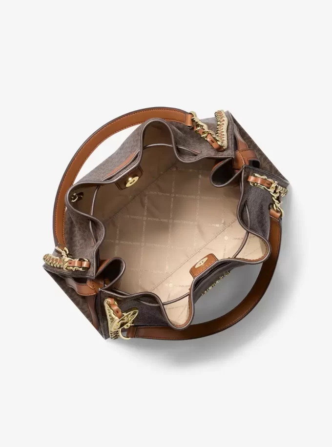 Mina Large Signature Logo Chain Shoulder Bag Mina Large Signature Logo Chain Shoulder Bag