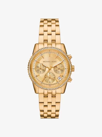 Mini Bryant Pavé Gold-Tone Watch