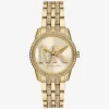 Mini Bryant Pavé Logo Gold-Tone Watch