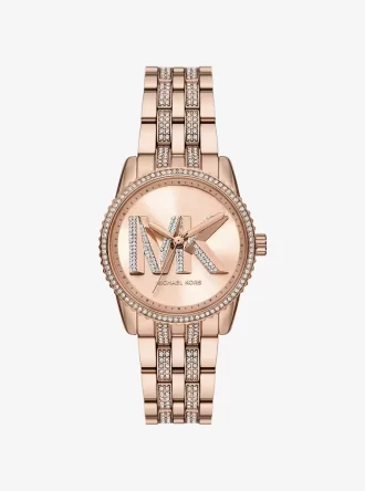 Mini Bryant Pavé Logo Rose Gold-Tone Watch