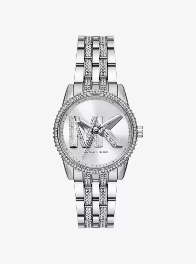 Mini Bryant Pavé Logo Silver-Tone Watch