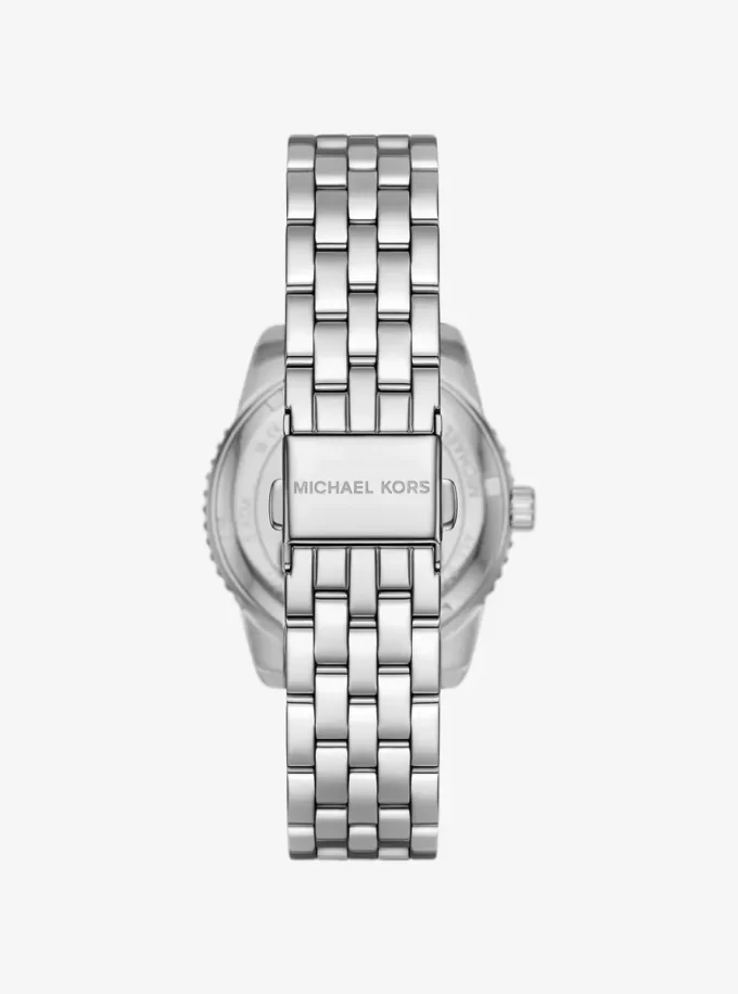 Mini Bryant Pavé Logo Silver-Tone Watch