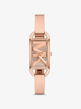 Mini Empire Pavé Rose Gold-Tone Bangle Watch