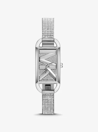 Mini Empire Pavé Silver-Tone Bangle Watch