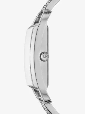 Mini Empire Pavé Silver-Tone Bangle Watch
