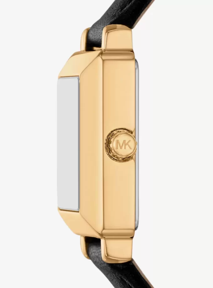 Mini Gwynn Gold-Tone and Leather Watch Mini Gwynn Gold-Tone and Leather Watch