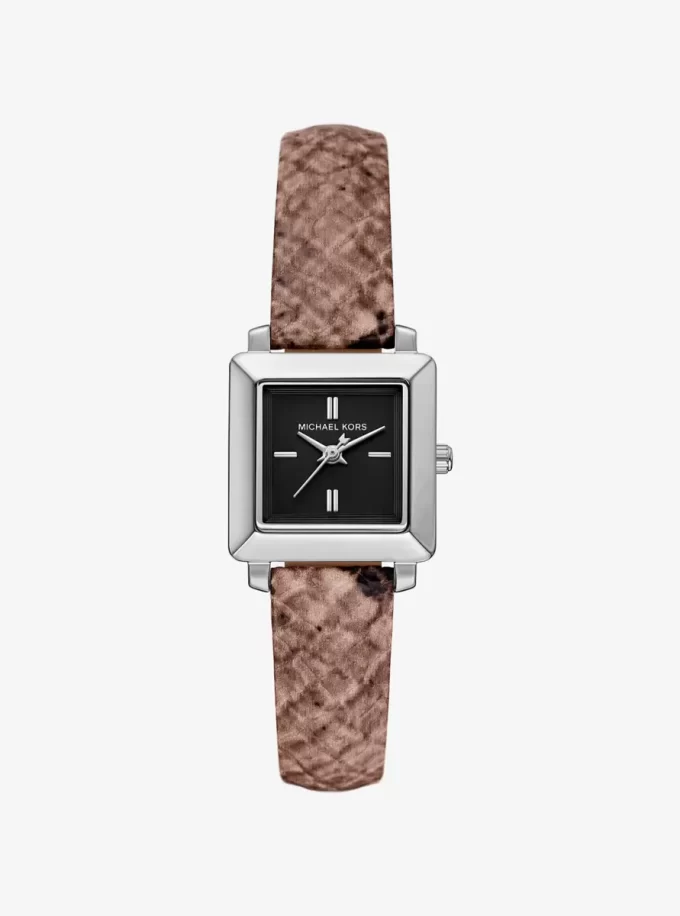 Mini Gwynn Snake Embossed Leather Watch