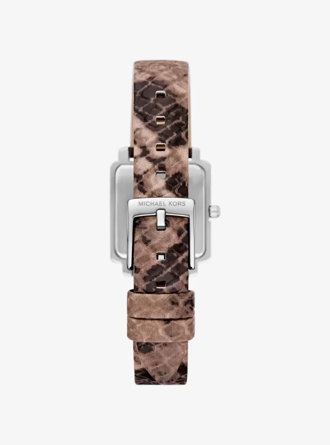 Mini Gwynn Snake Embossed Leather Watch