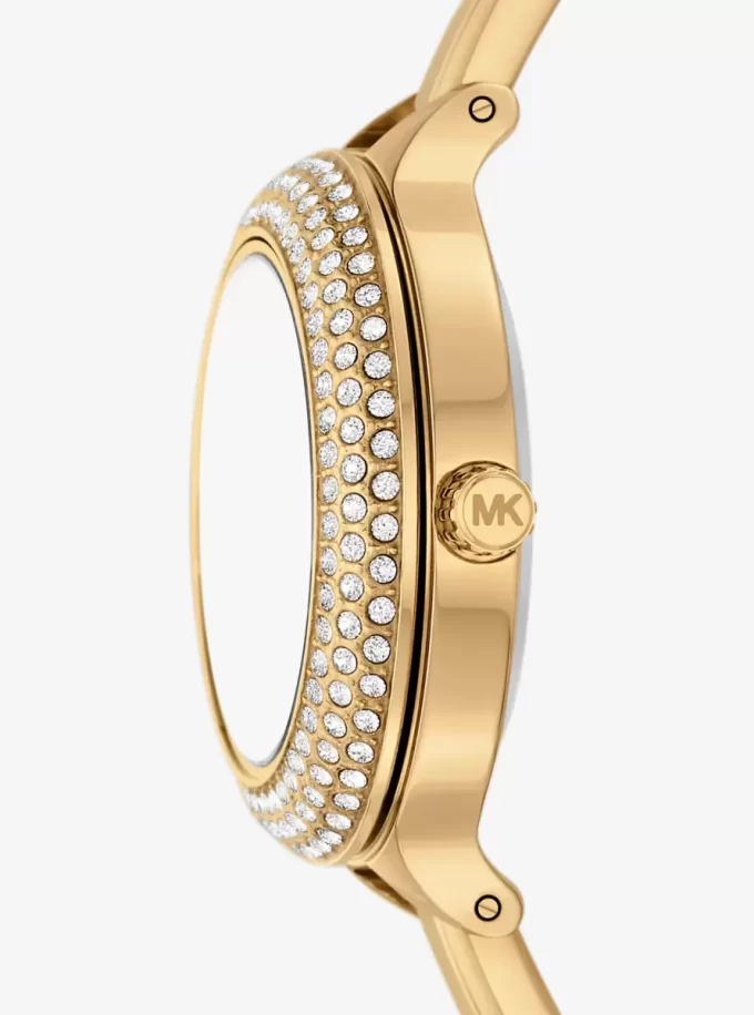 Mini Izzy Pavé Gold-Tone Watch and Interchangeable Bezel Set