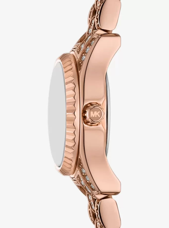 Mini Lexington Pavé Rose Gold-Tone Watch