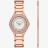 Mini Sylvia Pavé Rose Gold-Tone Watch and Bracelet Gift Set