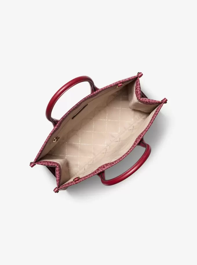 Mirella Medium Metallic Signature Logo Tote Bag Mirella Medium Metallic Signature Logo Tote Bag