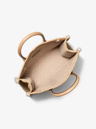 Mirella Medium Suede and Faux Shearling Tote Bag