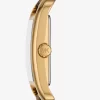 Monroe Gold-Tone and Leopard Print Calf Hair Watch