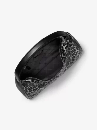 Nayla Medium Leopard Print Calf Hair Hobo Shoulder Bag