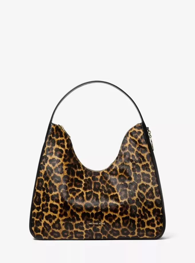 Nayla Medium Leopard Print Calf Hair Shoulder Bag Nayla Medium Leopard Print Calf Hair Shoulder Bag