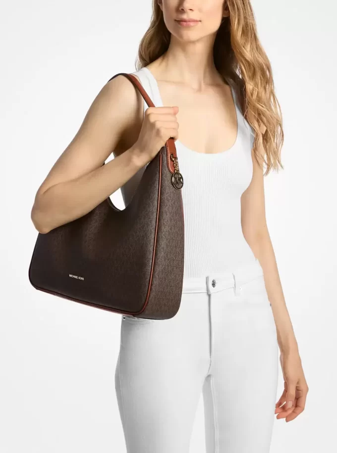 Nayla Medium Signature Logo Shoulder Bag Nayla Medium Signature Logo Shoulder Bag