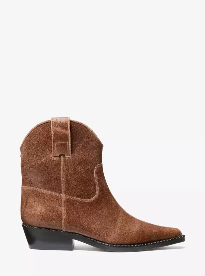 Noemie Distressed Leather Boot