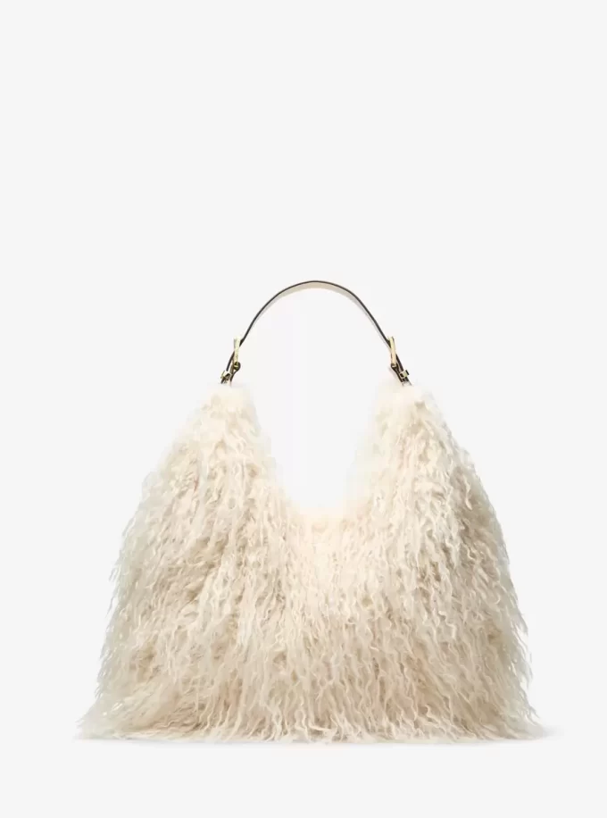 Nolita Large Faux Shearling Hobo Shoulder Bag