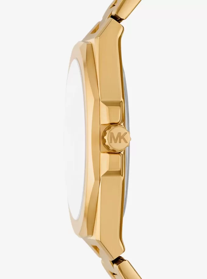 Oversized Callum Gold-Tone Watch Oversized Callum Gold-Tone Watch