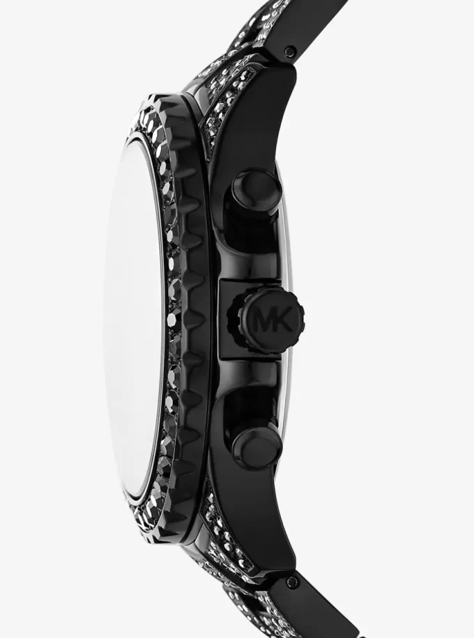Oversized Everest Pavé Black-Tone Watch