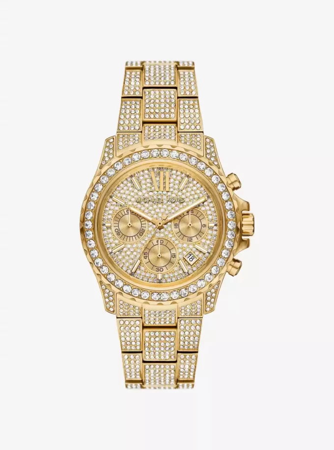Oversized Everest Pavé Gold-Tone Watch