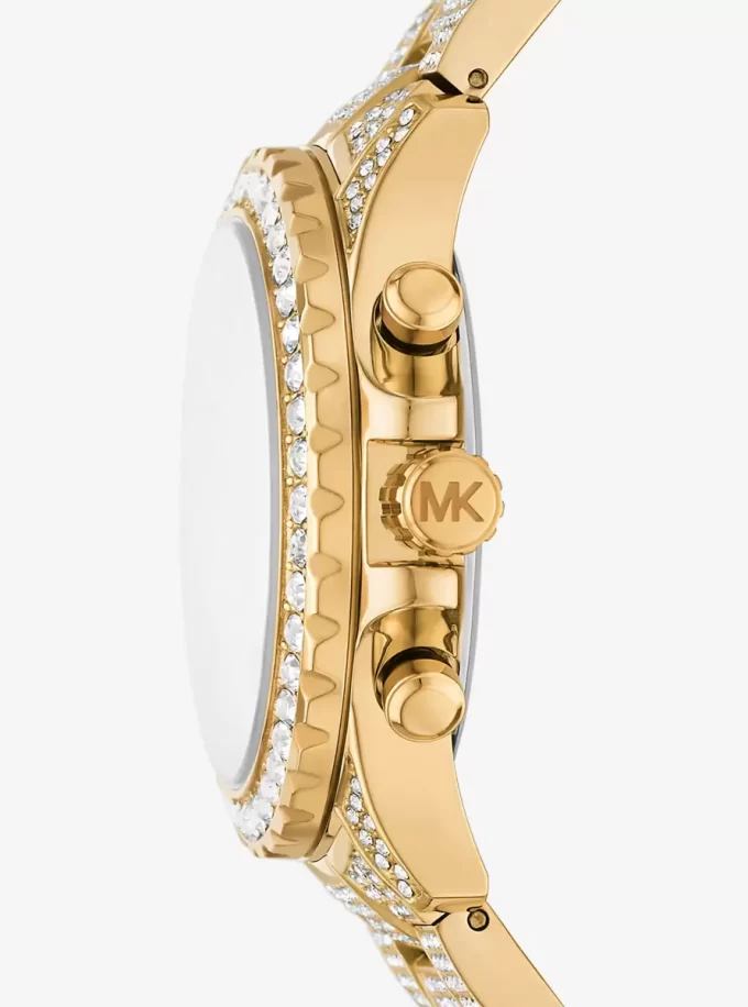 Oversized Everest Pavé Gold-Tone Watch