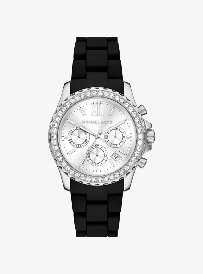 Oversized Everest Pavé Silver-Tone Watch Oversized Everest Pavé Silver-Tone Watch
