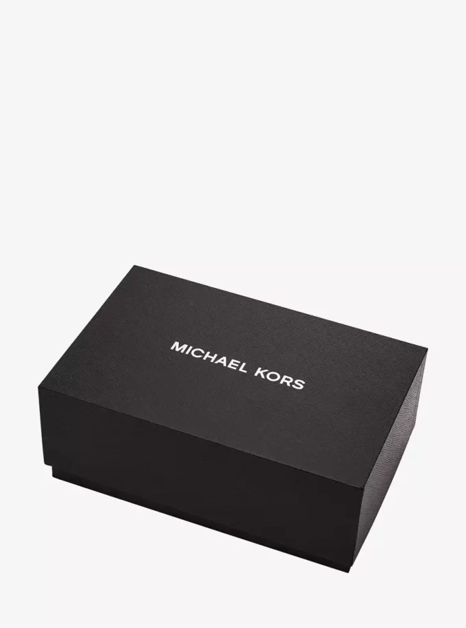 Oversized Lexington Gold-Tone Watch and Crocodile Embossed Leather Card Case Gift Set