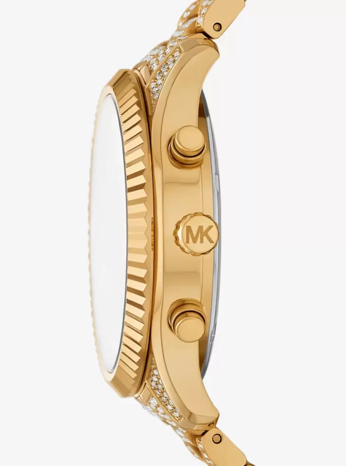 Oversized Lexington Pavé Gold-Tone Watch