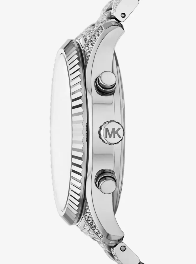 Oversized Lexington Pavé Silver-Tone Watch Oversized Lexington Pavé Silver-Tone Watch