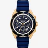 Oversized Maritime Gold-Tone and Silicone Watch