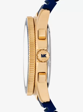 Oversized Maritime Gold-Tone and Silicone Watch