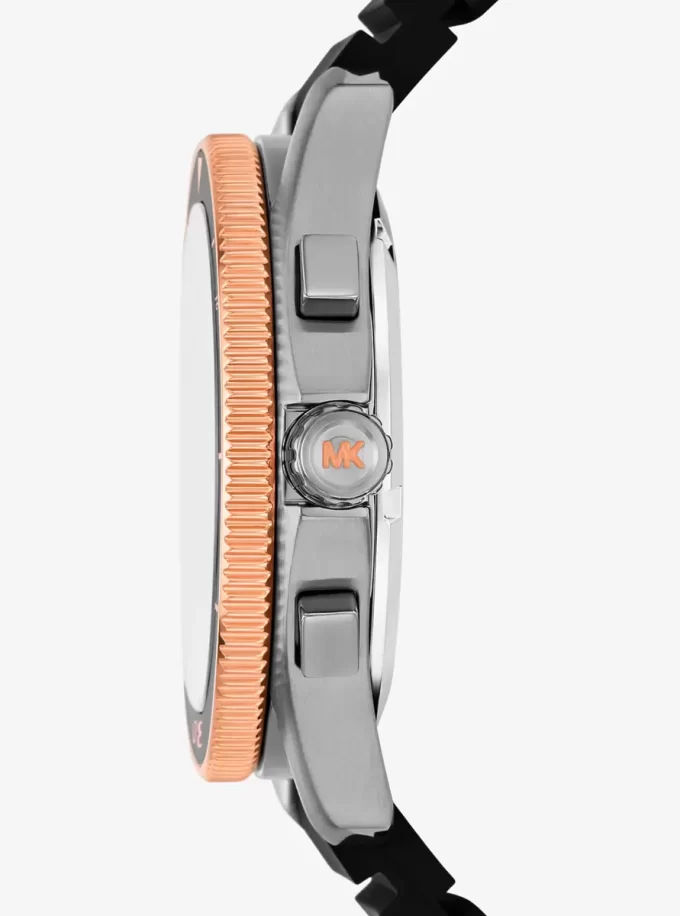 Oversized Maritime Gunmetal and Silicone Watch