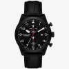 Oversized Panorama Black-Tone and Crocodile Embossed Leather Watch Oversized Panorama Black-Tone and Crocodile Embossed Leather Watch