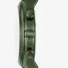 Oversized Panorama Olive-Tone and Crocodile Embossed Leather Watch Oversized Panorama Olive-Tone and Crocodile Embossed Leather Watch