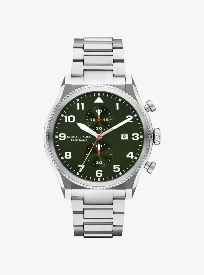 Oversized Panorama Silver-Tone Watch Oversized Panorama Silver-Tone Watch